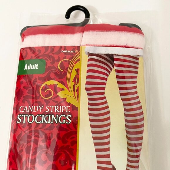 Amscan Adult Candy Stripe Stockings One Size Fits Most Halloween - Picture 4 of 11